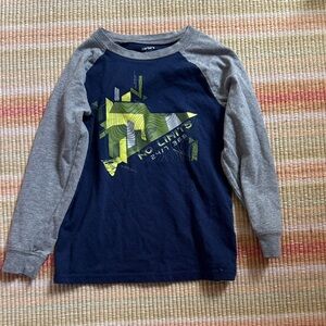 Carter's Blue and Gray Graphic Long Sleeve Tee